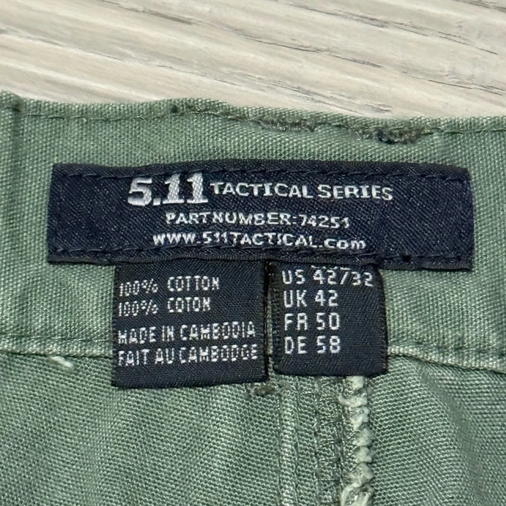 5.11 Tactical Heavy Canvas Cargo Pants Green Work Utility Mens 42x32